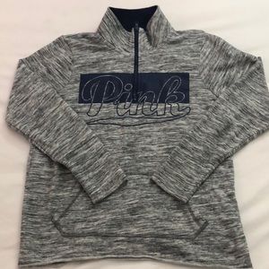 PINK grey quarter zip